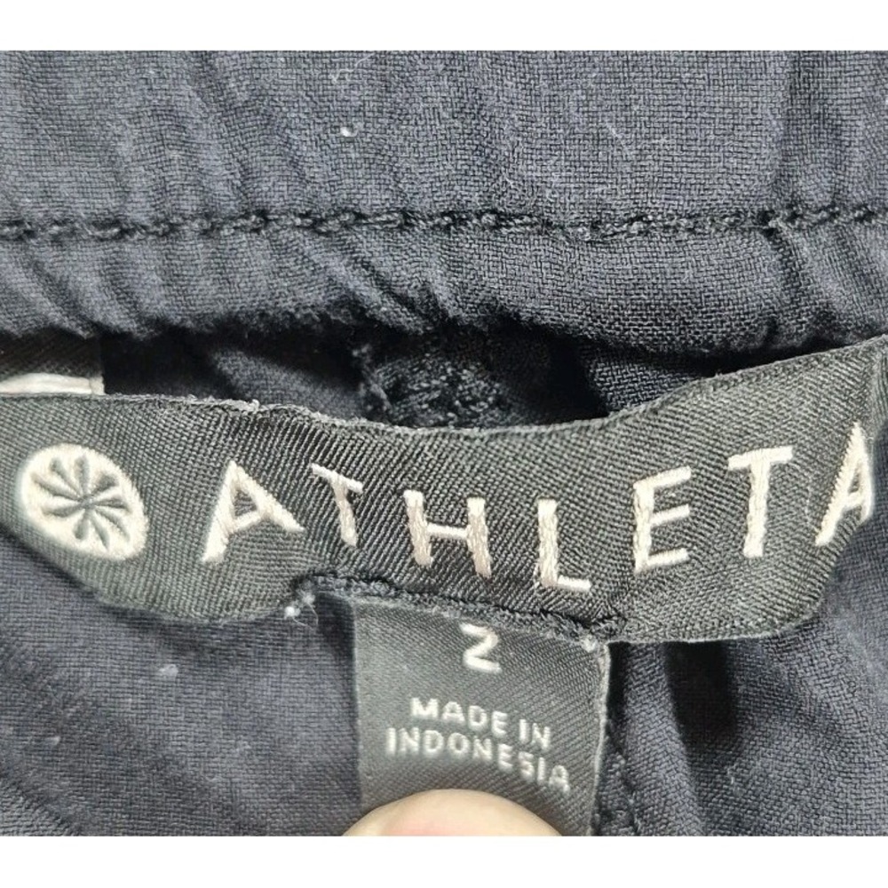 Athleta Baja Short Women's 2 Black Laser Cut Trim 4" Inseam Athletic - Picture 3 of 9